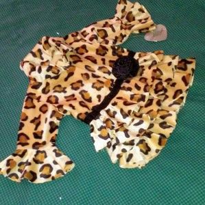 Bell-sleeved ruffly baby/toddler leopard jacket